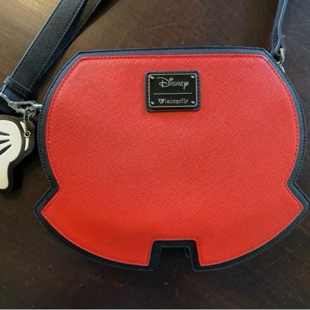 Loungefly Disney Mickey Shorts Crossbody Bag – Red Pants with Glove Charm – NWOT